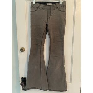 Free People Grey/Light Black Bell Bottom Stretch Jeans, Size 27